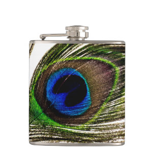 Peacock Feather Hip Flask