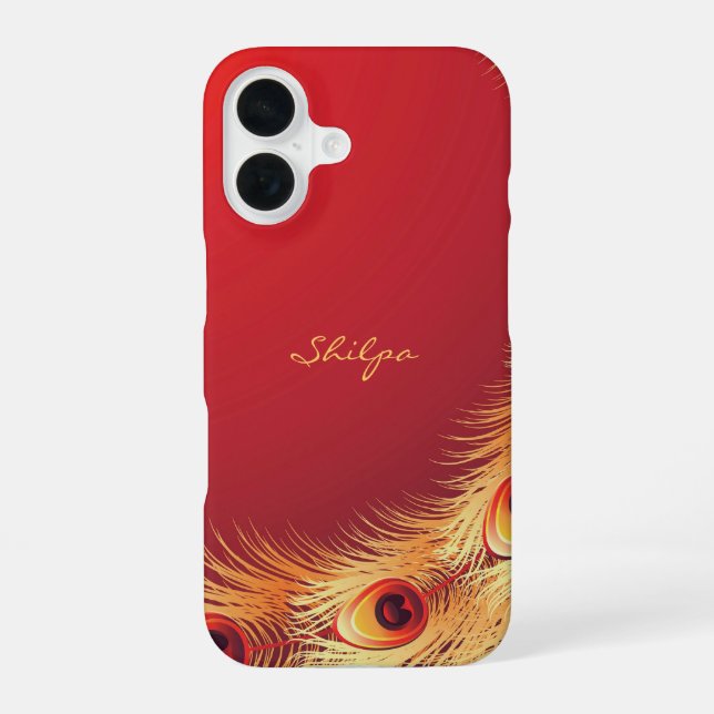 Peacock Feather iPhone 16 Case (Back)