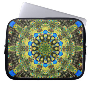 Peacock Feather Kaleidoscope 1 Laptop Sleeve