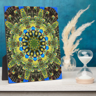 Peacock Feather Kaleidoscope 1 Plaque