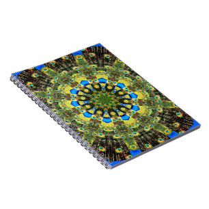 Peacock Feather Kaleidoscope 1 Spiral Notebook
