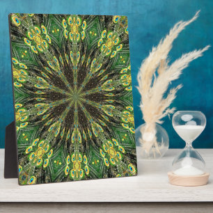 Peacock Feather Kaleidoscope 2 Plaque