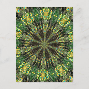 Peacock Feather Kaleidoscope 2 Postcard