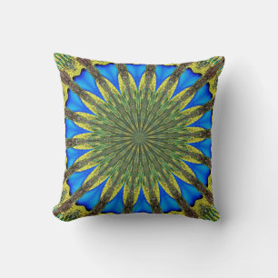 Peacock Feather Kaleidoscope 3 Cushion