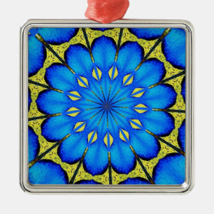 Peacock Feather Kaleidoscope 4 Metal Tree Decoration
