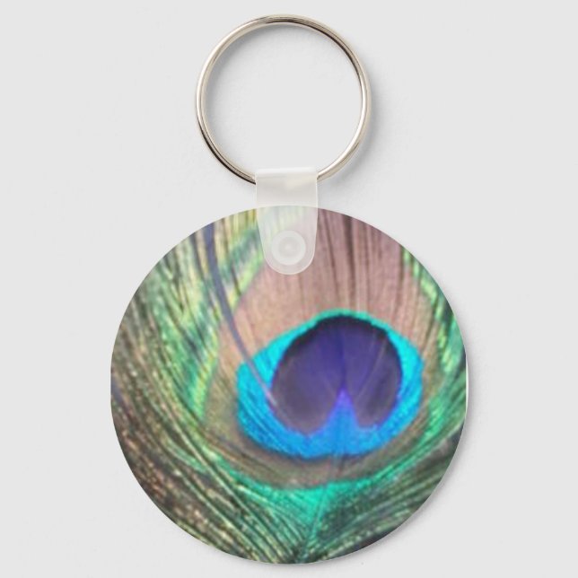 peacock feather key ring (Front)