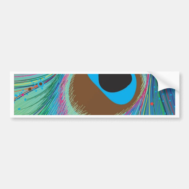 Peacock feather lines background bumper sticker (Front)