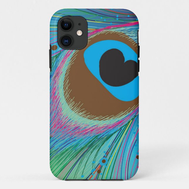 Peacock feather lines background Case-Mate iPhone case (Back)