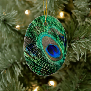 Peacock Feather Lucky Ceramic Tree Decoration