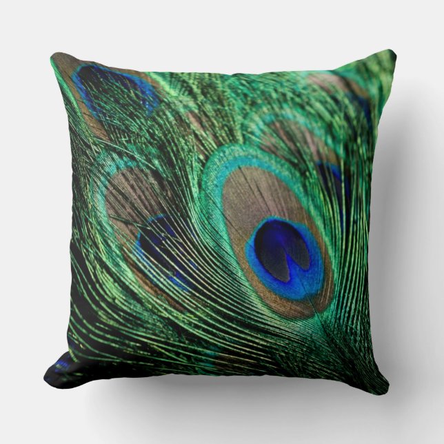 Peacock Feather Lucky Cushion (Front)