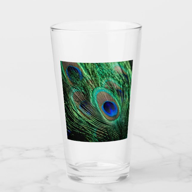 Peacock Feather Lucky Glass (Front)