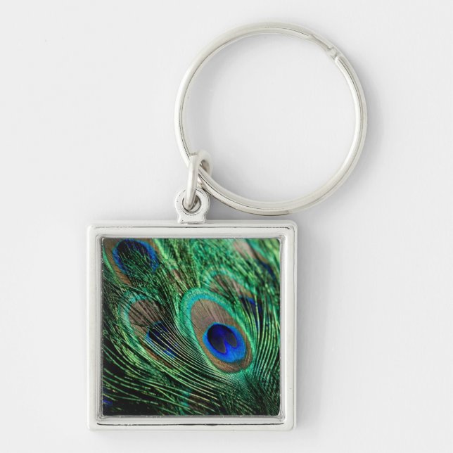 Peacock Feather Lucky Key Ring (Front)