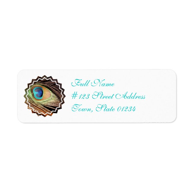Peacock Feather Mailing Label (Front)