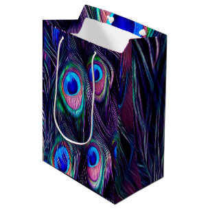 Peacock Feather Medium Gift Bag