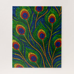 Peacock Feather Mosaic Jigsaw Puzzle