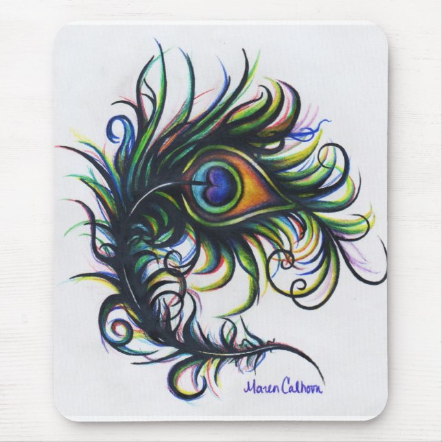 Peacock Feather Mousepad (Front)