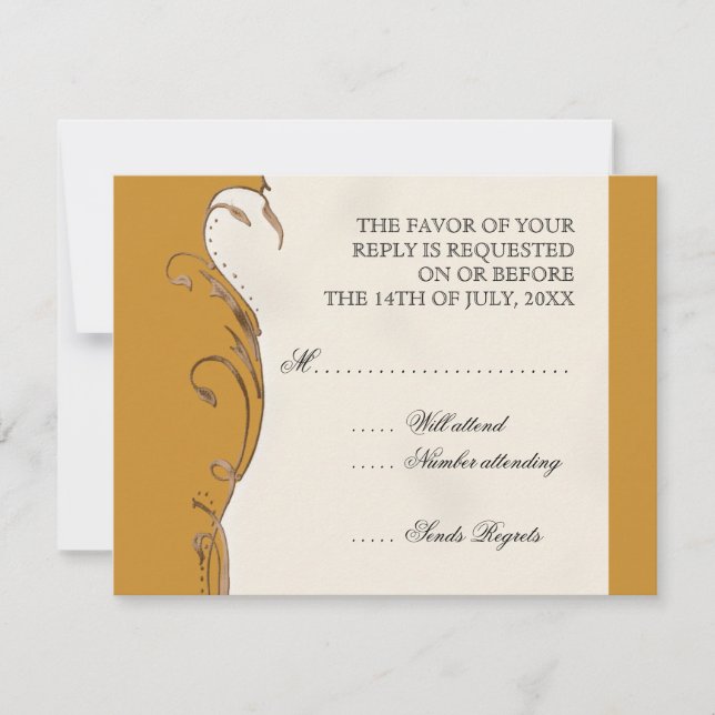 Peacock Feather n Swirls - Wedding Invitation (Front)