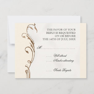 Peacock Feather n Swirls - Wedding Invitation
