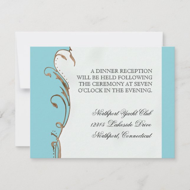Peacock Feather n Swirls - Wedding Invitation (Front)