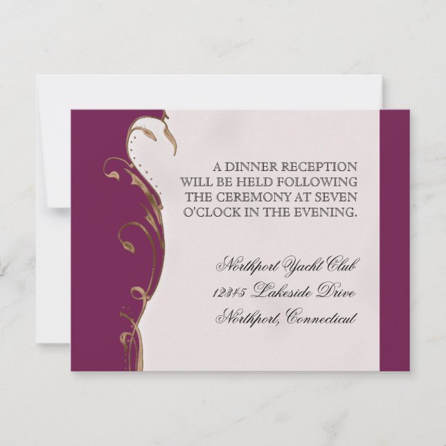 Peacock Feather n Swirls - Wedding Invitation (Front)