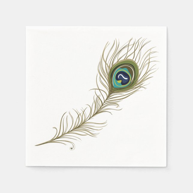 Peacock Feather Napkin (Front)