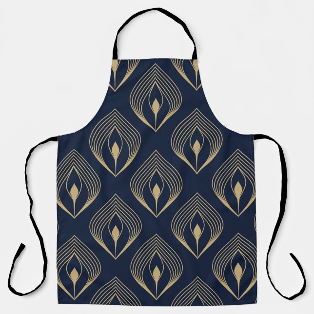 Peacock feather ombre pattern ditzy floral motif.  apron (Front)