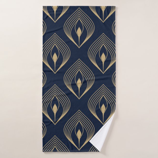 Peacock feather ombre pattern ditzy floral motif.  bath towel (Bath Towel)