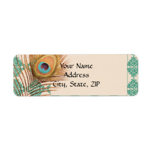Peacock Feather on Teal Moroccan Tile