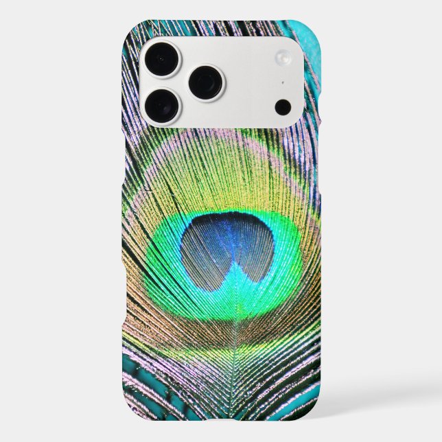 Peacock Feather on Turquoise (Back)