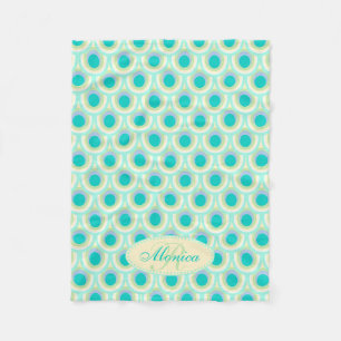 Peacock feather oval pattern aqua named blanket