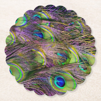 Peacock Feather  Paper Coaster