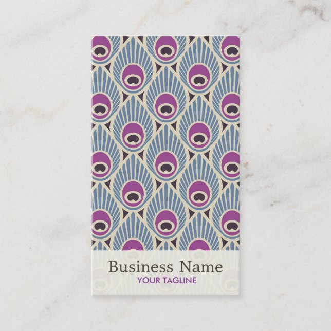 Peacock Feather Pattern Business Card (Front)