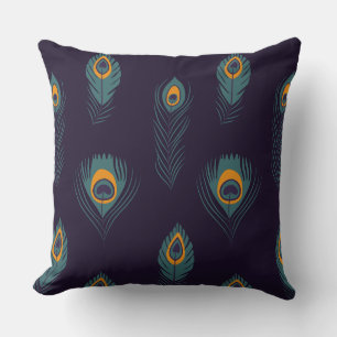 Peacock feather Pattern Chic Trendy Stylish  Cushion