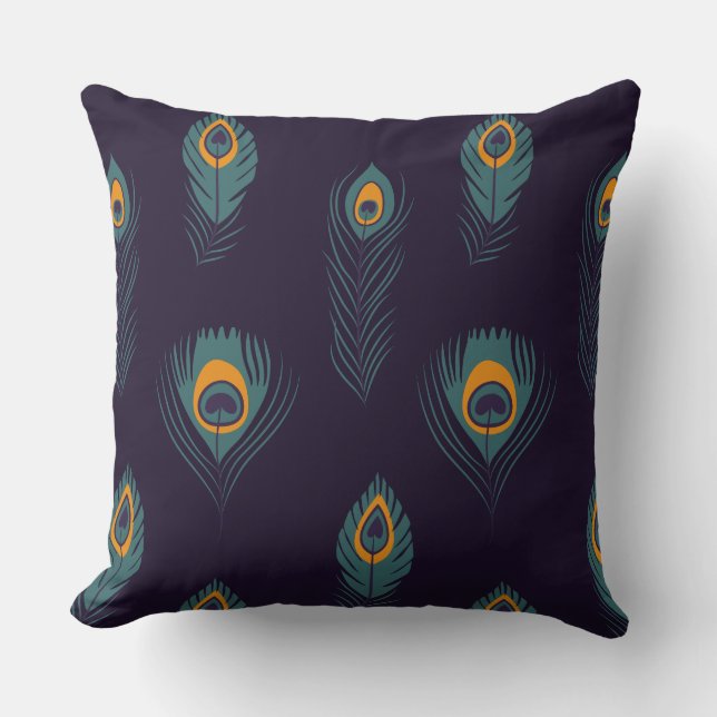Peacock feather Pattern Chic Trendy Stylish  Cushion (Front)