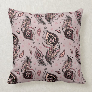 Peacock feather pattern cushion
