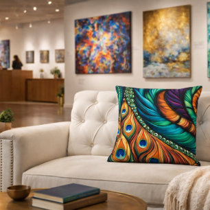 Peacock Feather pattern Cushion