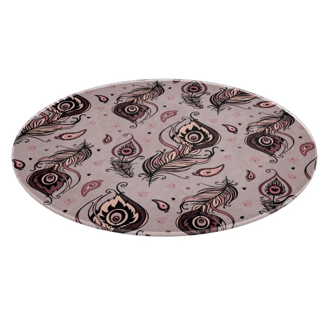 Peacock feather pattern cutting board (Corner)