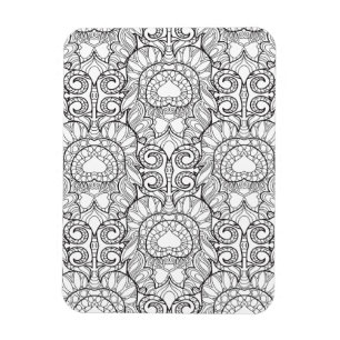 Peacock Feather Pattern Doodle Magnet
