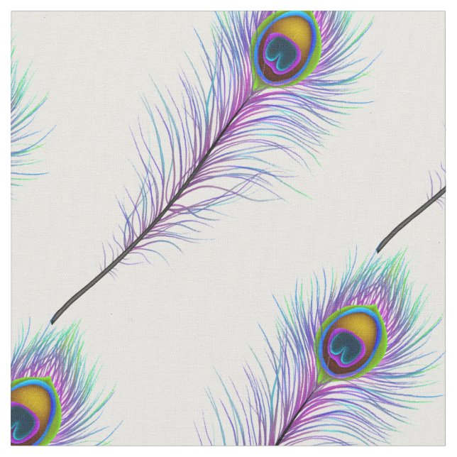 Peacock Feather Pattern Fabric (Close Up)