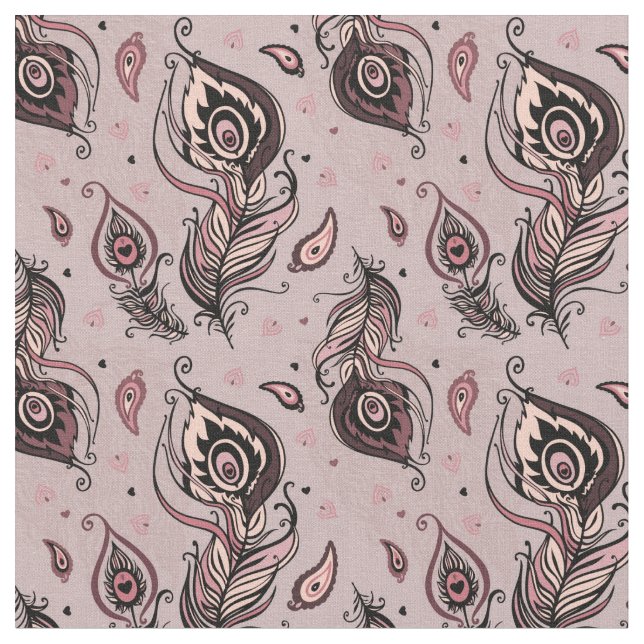Peacock feather pattern fabric (Close Up)