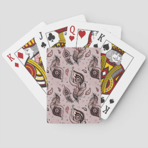 Peacock feather pattern playing cards