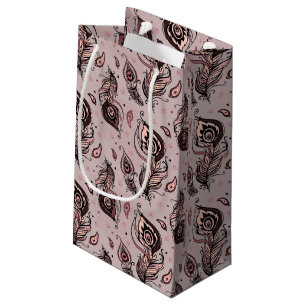 Peacock feather pattern small gift bag