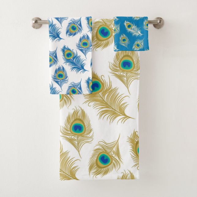 Peacock Feather Pattern Towel (Insitu)
