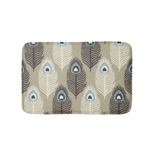 Peacock feather pattern, vintage style. bath mat