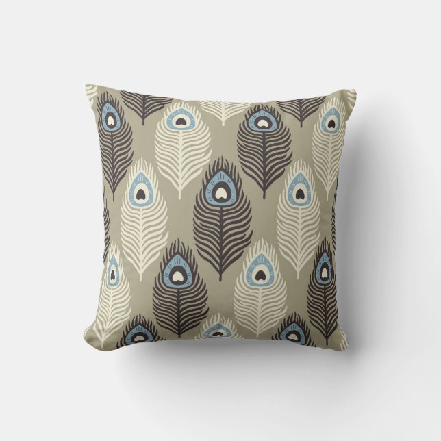 Peacock feather pattern, vintage style. cushion (Front)