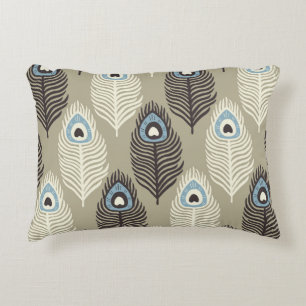 Peacock feather pattern, vintage style. decorative cushion
