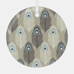 Peacock feather pattern, vintage style. glass tree decoration
