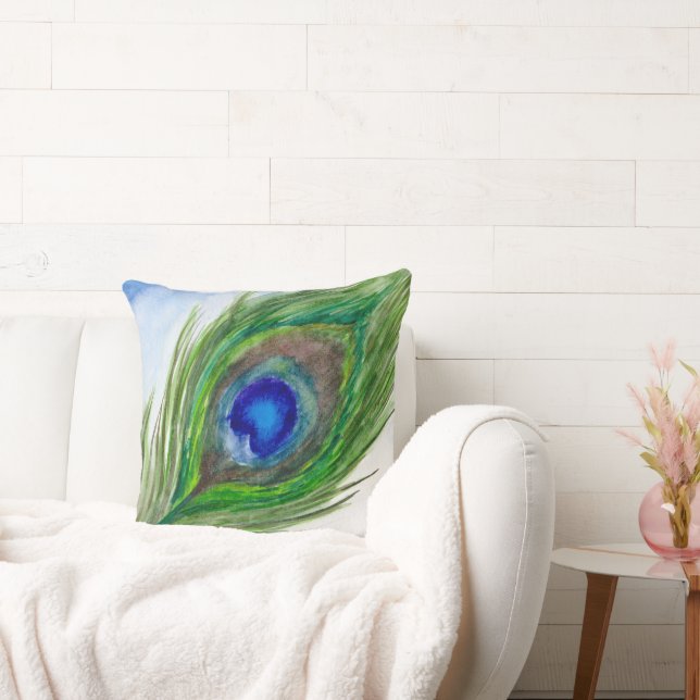 Peacock Feather Pillow (Couch)