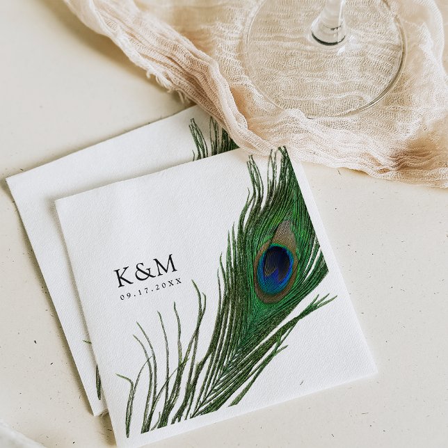 Peacock Feather Poise | Wedding Event Napkin (Creator Uploaded)
