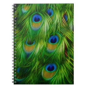 Peacock Feather Print Spiral Notebook